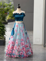 Pure Organza Silk Digital Printed Lehenga Choli with Japan Satin Blouse