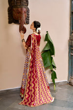 Tasar Silk Lehenga with Ikat &amp; Foil Print – Festive Designer Lehenga Choli Set