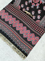 Premium Japan Satin Semi Gajji Silk Bandhani Saree with Peacock Pallu &amp; Mirror Lace Border