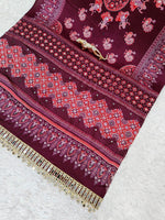 Premium Japan Satin Semi Gajji Silk Bandhani Saree with Peacock Pallu &amp; Mirror Lace Border