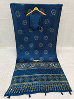 Japan Satin Silk Saree with Real Mirror Work &amp; Viscose Latkan Pallu Border&nbsp;