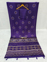Japan Satin Silk Saree with Real Mirror Work &amp; Viscose Latkan Pallu Border&nbsp;