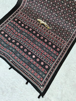 Japan Satin Silk Saree with Heavy Real Mirror Work &amp; Viscose Latkan Pallu Border