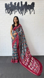 Heavy Mall Cotton Silk Saree with Traditional Print &amp; Elegant Border