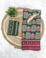 Heavy Mall Cotton Silk Saree with Traditional Print &amp; Elegant Border