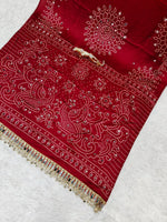 Premium Japan Satin Semi Gajji Silk Bandhani Saree with Peacock Pallu &amp; Mirror Lace Border