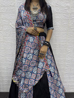 Premium Ajrakh Printed Lehenga Choli – Navratri Special Heavy Rayon Cotton Set