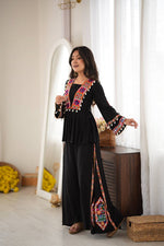 Heavy Rayon Silk Top Plazo Set with Real Mirror Embroidery &amp; Kodi Work | Ready to Wear