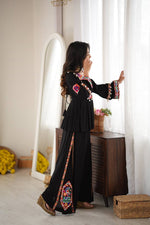 Heavy Rayon Silk Top Plazo Set with Real Mirror Embroidery &amp; Kodi Work | Ready to Wear