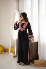 Heavy Rayon Silk Top Plazo Set with Real Mirror Embroidery &amp; Kodi Work | Ready to Wear