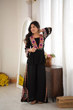 Heavy Rayon Silk Top Plazo Set with Real Mirror Embroidery &amp; Kodi Work | Ready to Wear