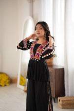 Heavy Rayon Silk Top Plazo Set with Real Mirror Embroidery &amp; Kodi Work | Ready to Wear