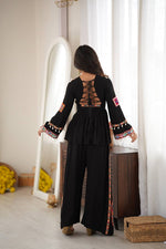 Heavy Rayon Silk Top Plazo Set with Real Mirror Embroidery &amp; Kodi Work | Ready to Wear