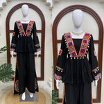 Heavy Rayon Silk Top Plazo Set with Real Mirror Embroidery &amp; Kodi Work | Ready to Wear