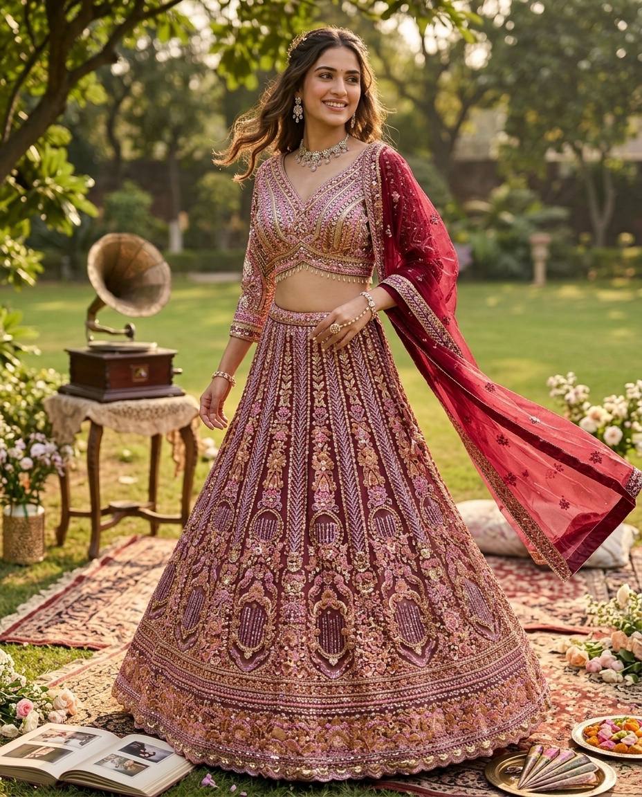 Butterfly Net Lehenga with Sequins Embroidery &amp; Cancan Canvas Layers | Semi-Stitched