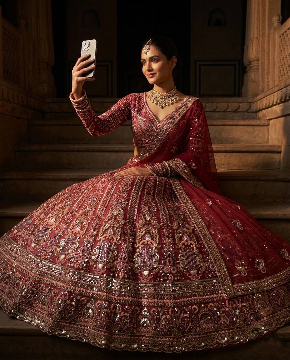 Butterfly Net Lehenga with Sequins Embroidery &amp; Cancan Canvas Layers | Semi-Stitched