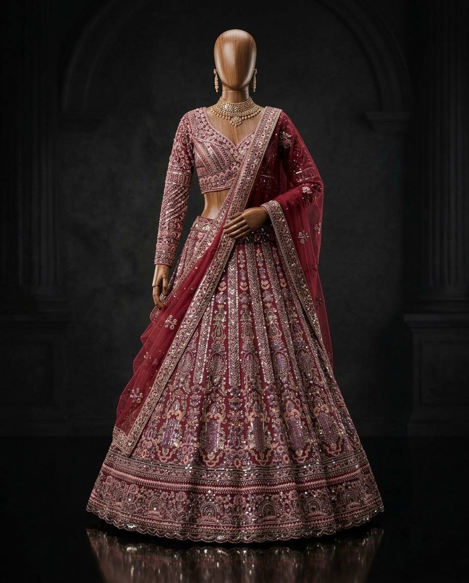 Butterfly Net Lehenga with Sequins Embroidery &amp; Cancan Canvas Layers | Semi-Stitched
