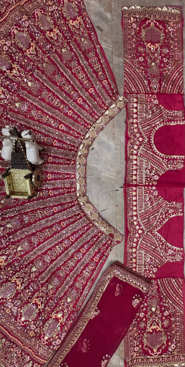 Butterfly Net Lehenga with Sequins Embroidery &amp; Cancan Canvas Layers | Semi-Stitched