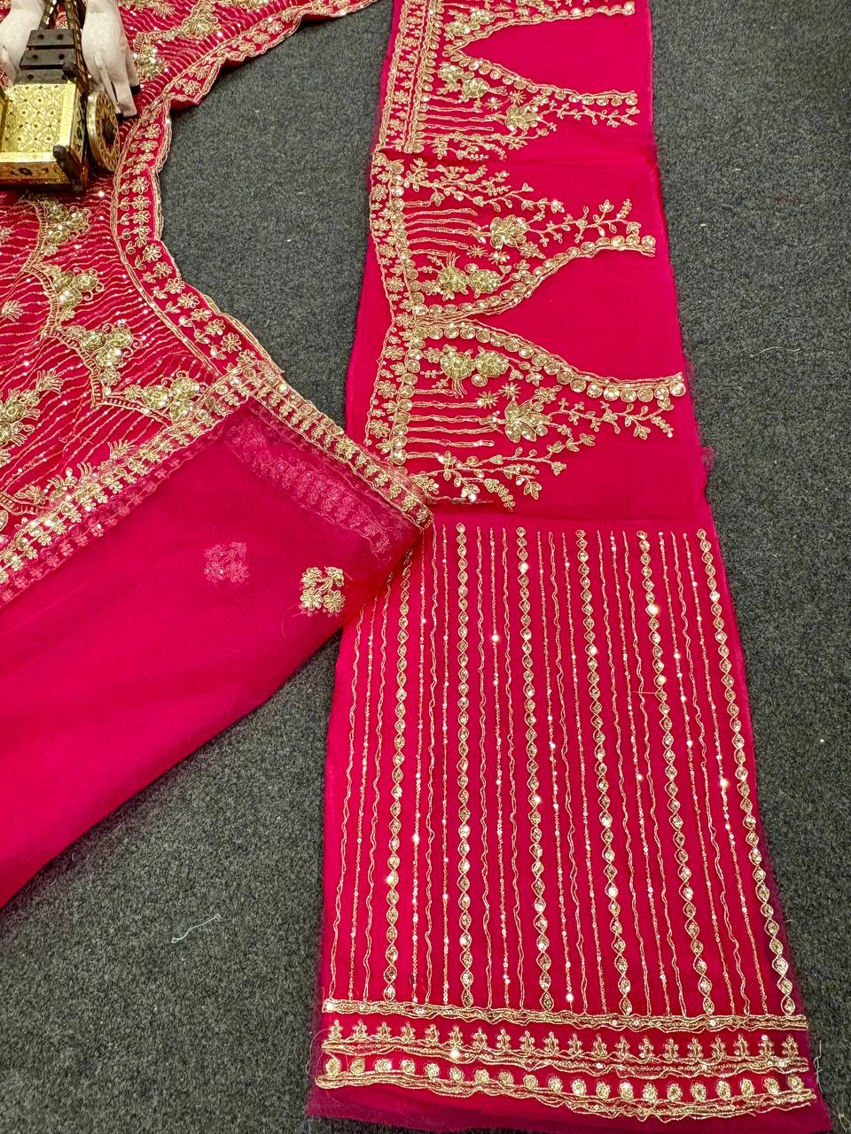 Soft Net Lehenga with Coding Sequins Work &amp; Cancan Canvas Layers | Semi-Stitched