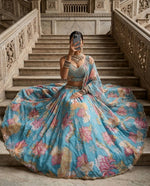 Premium Tabby Silk Lehenga with Beads &amp; Digital Print Work &amp; Cancan Canvas Layers