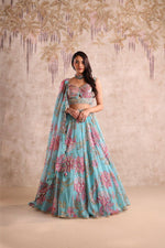 Premium Tabby Silk Lehenga with Beads &amp; Digital Print Work &amp; Cancan Canvas Layers