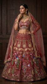 Fox Georgette Lehenga with Sequins Embroidery Work &amp; Cancan Canvas Layers | 4 Meter Flare | Semi-Stitched