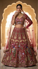 Fox Georgette Lehenga with Sequins Embroidery Work &amp; Cancan Canvas Layers | 4 Meter Flare | Semi-Stitched