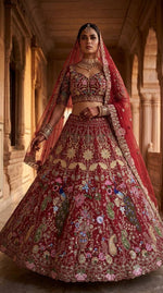 Fox Georgette Lehenga with Sequins Embroidery Work &amp; Cancan Canvas Layers | 4 Meter Flare | Semi-Stitched