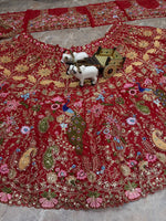 Fox Georgette Lehenga with Sequins Embroidery Work &amp; Cancan Canvas Layers | 4 Meter Flare | Semi-Stitched