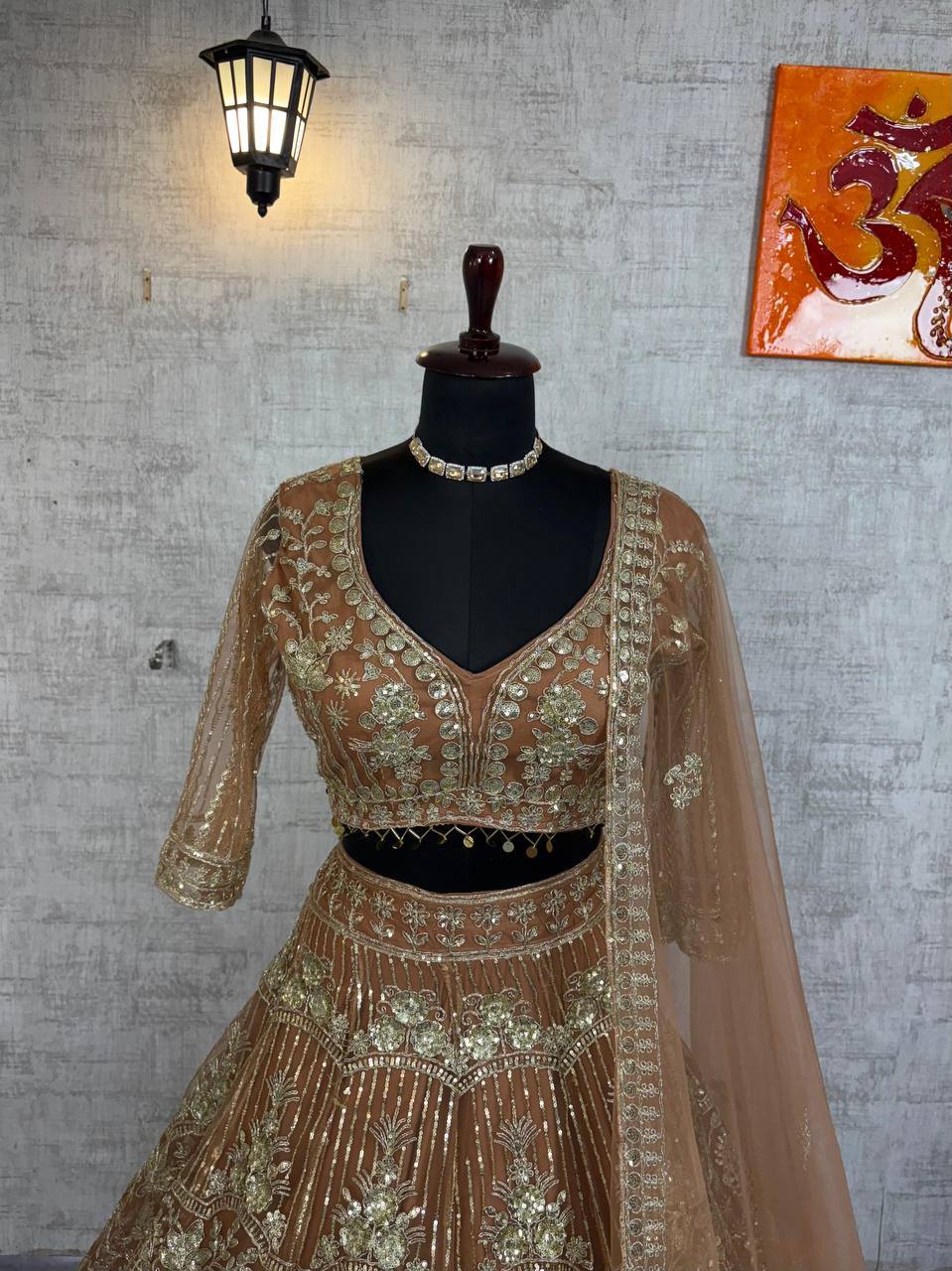 Soft Net Lehenga with Coding Sequins Work &amp; Cancan Canvas Layers | Semi-Stitched