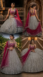 Georgette Sequins Embroidery Lehenga with Butterfly Net Dupatta