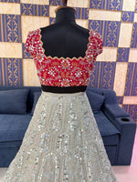 Georgette Sequins Embroidery Lehenga with Butterfly Net Dupatta