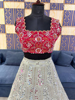 Georgette Sequins Embroidery Lehenga with Butterfly Net Dupatta