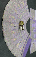 Soft Butterfly Net Lehenga with Coding Sequins Work &amp; Cancan Canvas Layers | Lavender