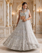 Premium Faux Georgette Lehenga with Sequins Embroidery &amp; Butterfly Net Dupatta