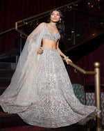 Premium Faux Georgette Lehenga with Sequins Embroidery &amp; Butterfly Net Dupatta