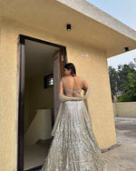 Premium Faux Georgette Lehenga with Sequins Embroidery &amp; Butterfly Net Dupatta
