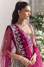 Premium Faux Georgette Lehenga with Sequins Embroidery &amp; Butterfly Net Dupatta