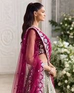 Premium Faux Georgette Lehenga with Sequins Embroidery &amp; Butterfly Net Dupatta