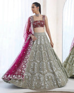 Premium Faux Georgette Lehenga with Sequins Embroidery &amp; Butterfly Net Dupatta