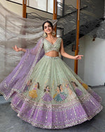 Navratri SpecialPremium Star Georgette Lehenga with Digital Print &amp; Real Mirror Work