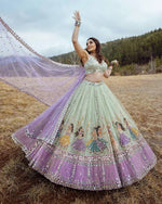 Navratri SpecialPremium Star Georgette Lehenga with Digital Print &amp; Real Mirror Work