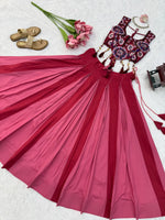 NAVRATRIHeavy Rayon Lehenga Choli with Fancy Lagdi Patta Lace &amp; Mirror Work | Fully Stitched