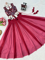NAVRATRIHeavy Rayon Lehenga Choli with Fancy Lagdi Patta Lace &amp; Mirror Work | Fully Stitched