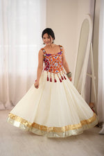 NAVRATRI Heavy Rayon Lehenga Choli with Fancy Lagdi Patta Lace &amp; Mirror Work