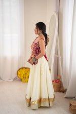 NAVRATRI Heavy Rayon Lehenga Choli with Fancy Lagdi Patta Lace &amp; Mirror Work