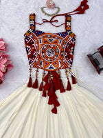 NAVRATRI Heavy Rayon Lehenga Choli with Fancy Lagdi Patta Lace &amp; Mirror Work