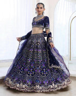 BLUE WEDDING BRIDAL DESIGNER LEHENGA