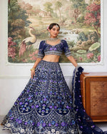 BLUE WEDDING BRIDAL DESIGNER LEHENGA