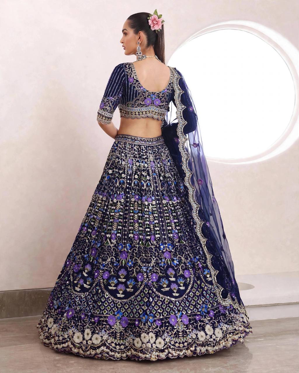 BLUE WEDDING BRIDAL DESIGNER LEHENGA